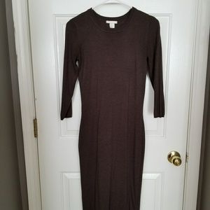 H&M Midi sweater dress in Dark brown.